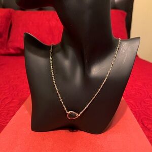 Kendra Scott Gold Necklace with Black Stone